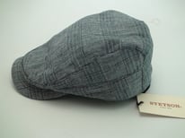 Stetson Herringbone Navy Ivy 100% Cotton Golf Driving Flat Cap