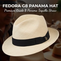 Bigalli Hats Fedora G8 Panama Hat Premium Panama Grade 8