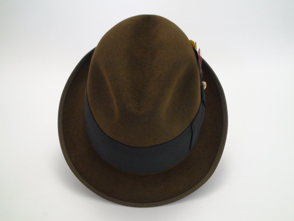 Adam Hats Premier Quality Brown Fur Felt Fedora Hat