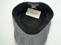 Stetson Herringbone Navy Ivy 100% Cotton Golf Driving Flat Cap