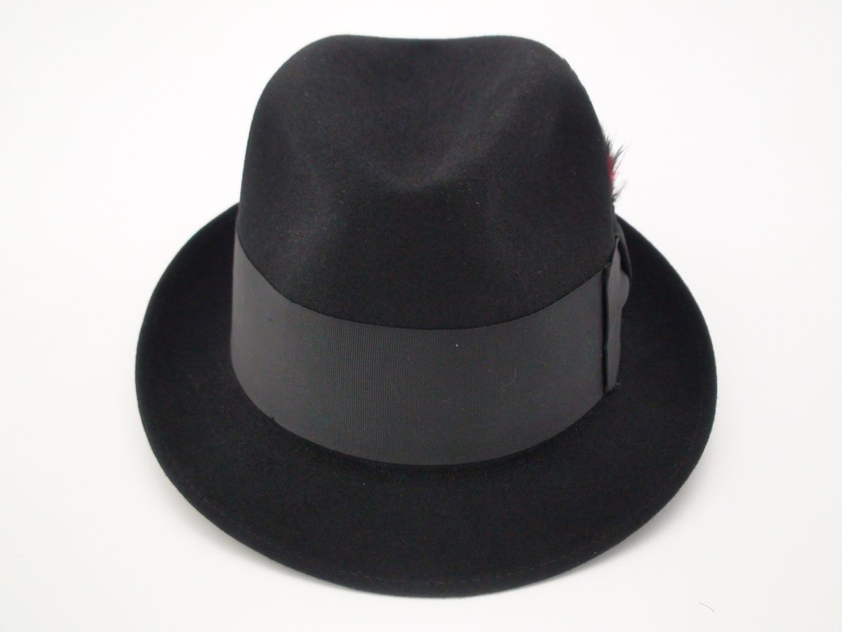 Adam Hats Premier Black Fur Felt Fedora Hat