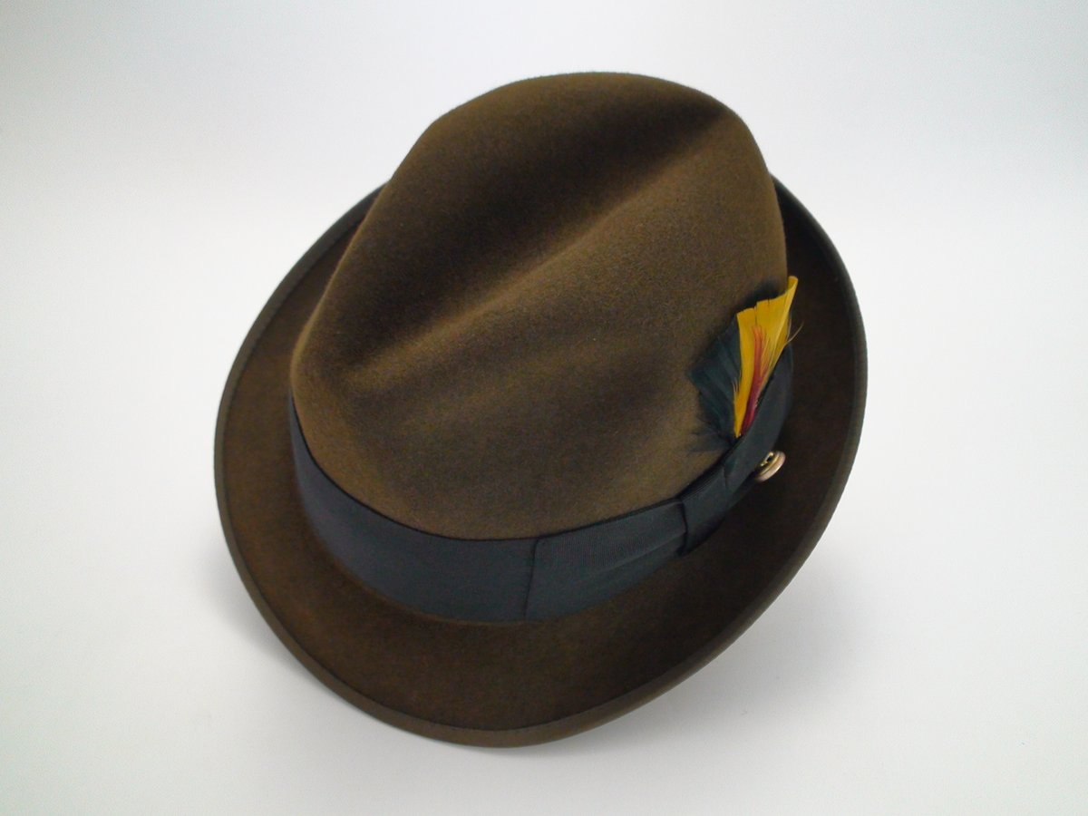 Adam Hats Premier Quality Brown Fur Felt Fedora Hat