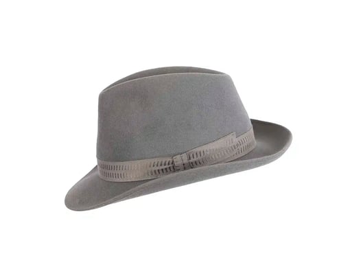 Tonak Grey 100% Pure Fur Felt Wide Brim Fedora Hat