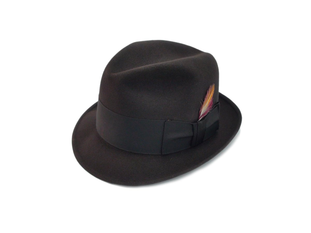 Knox New York Twenty Chocolate Brown Fur Felt Fedora Hat