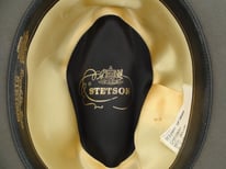 Stetson Royal De Luxe BOGART Caribou Gray Fur Felt Fedora Hat Size 7 1/8" Long Oval