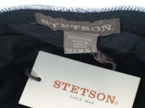 Stetson Herringbone Navy Ivy 100% Cotton Golf Driving Flat Cap