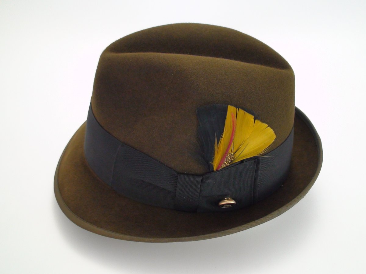 Adam Hats Premier Quality Brown Fur Felt Fedora Hat