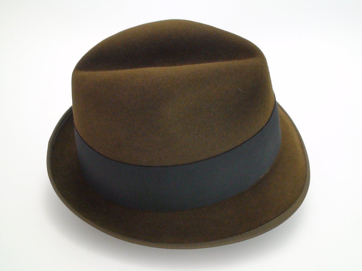 Adam Hats Premier Quality Brown Fur Felt Fedora Hat