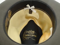 Stetson Royal De Luxe BOGART Caribou Gray Fur Felt Fedora Hat Size 7 1/8" Long Oval