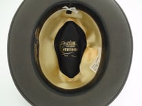 Stetson Royal De Luxe BOGART Caribou Gray Fur Felt Fedora Hat Size 7 1/8" Long Oval