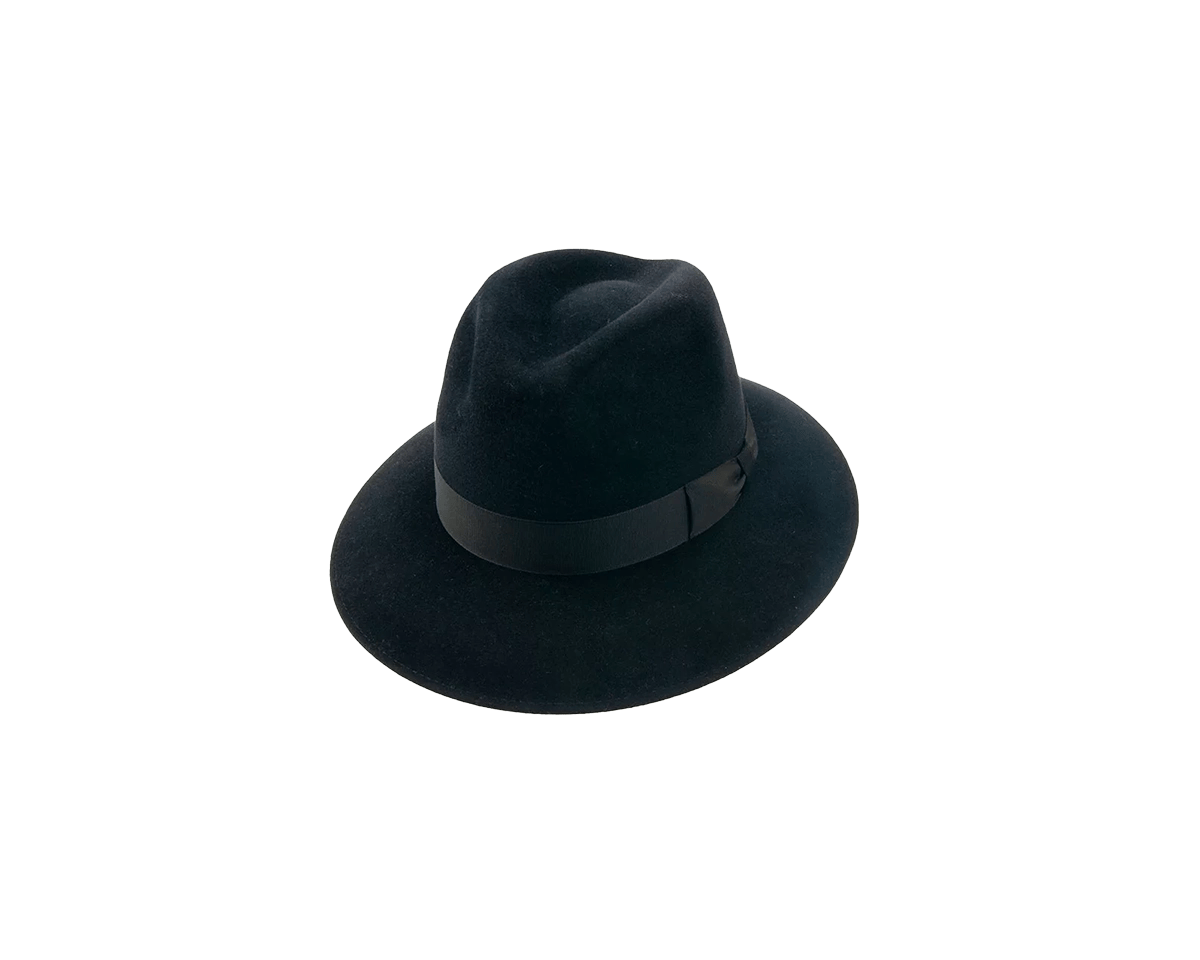 Tonak Black 100% Fur Felt Wide Brim Fedora