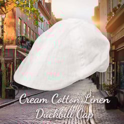 Bigalli Hats Cream Cotton Linen Duckbill Cap