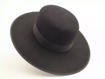 Vintage Biltmore Black 7x Flat Brim Cowboy Hat Size 7" (56)